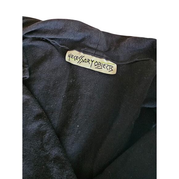 Vintage Y2K Necessary Objects Womens Sz S Cotton Crop Top Black Wrap Style - Picture 4 of 4